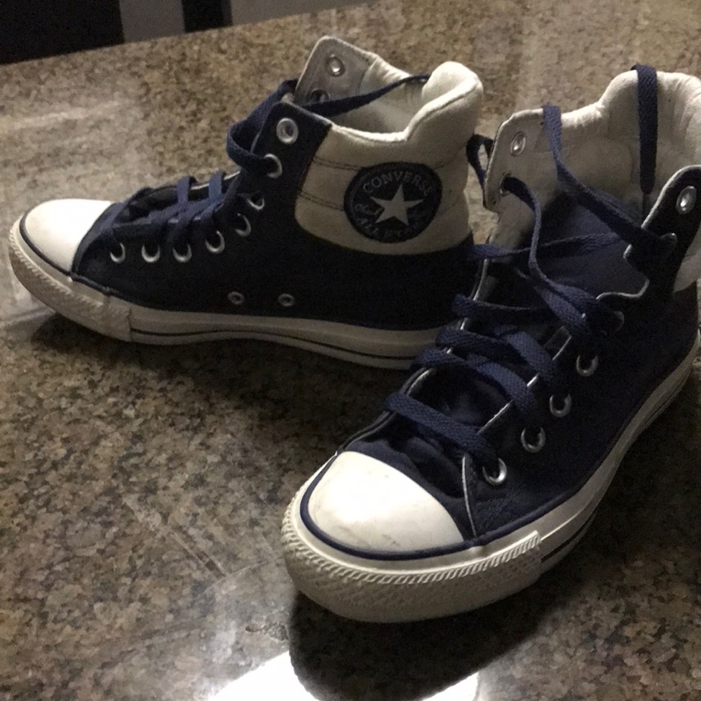 Navy Blue High Top Converse